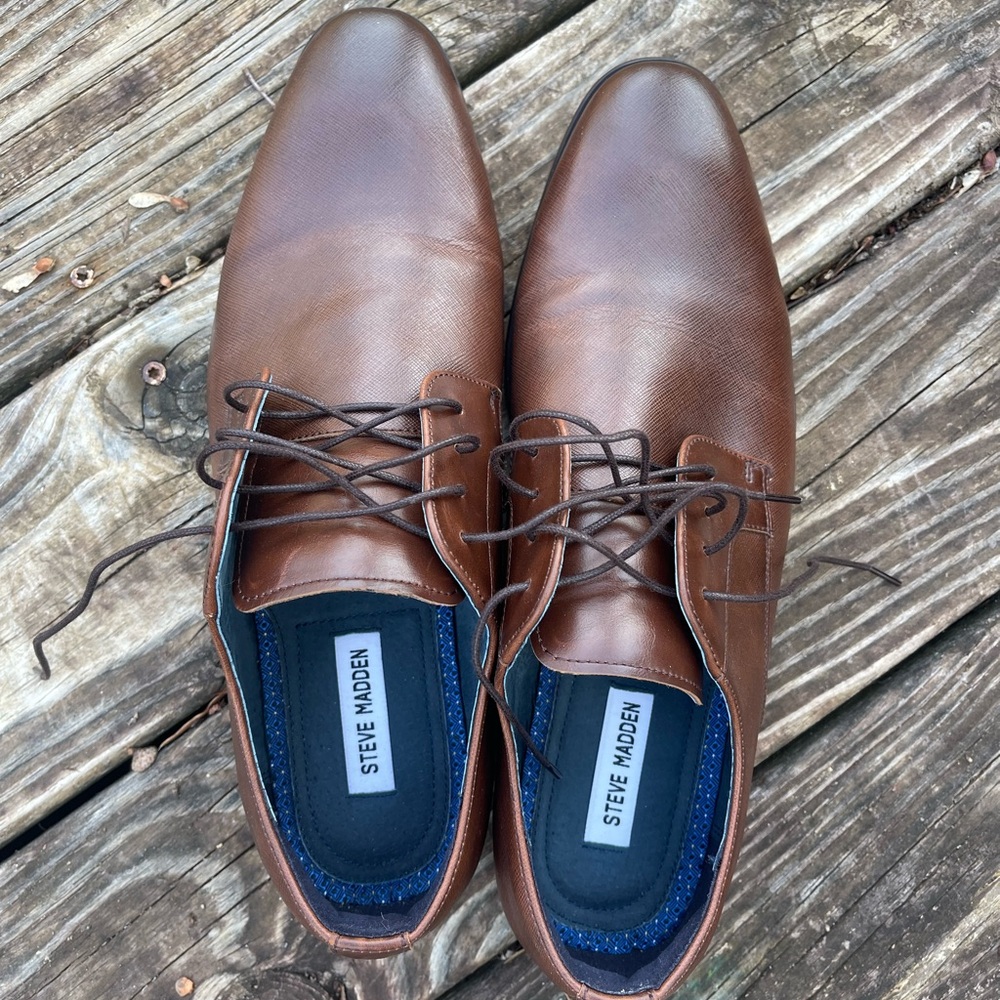 Steve Madden Men's Tan Leather Oxfords